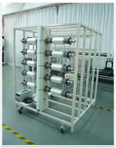 Winding machine - rack for multi spools of fiber